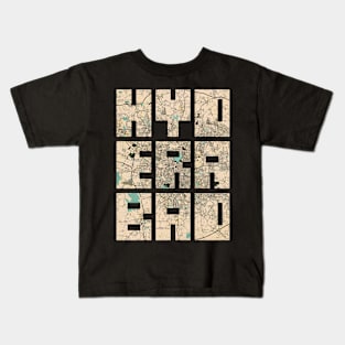 Hyderabad, India City Map Typography - Vintage Kids T-Shirt